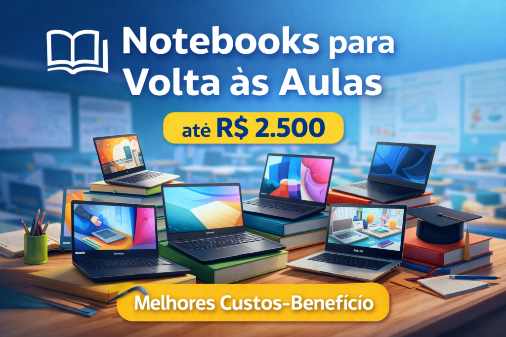 Comparativo de notebooks até 2500 reais para estudar